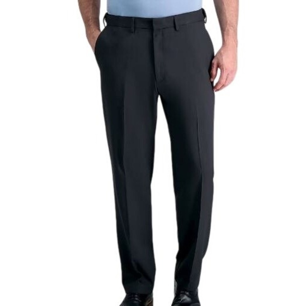 Haggar New 36x30 Premium Dress Pants Mens‎ Charcoal Classic Fit Stretch HD00676